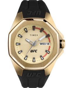 Timex X Ufc: Timex x UFC Pro Gold Dial / Black Silicone TW2V57100JR Watch