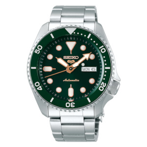 Seiko 5 Sports Green Dial Stainless Steel 100M Automatic Watch SRPD63K1