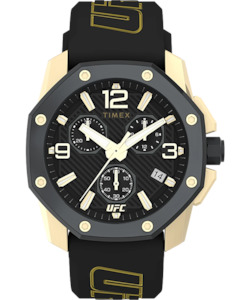 Limited Edition: Timex x UFC Icon Chronograph Black Dial / Black Silicone TW2V58500