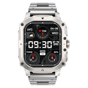 Black Friday: Broadway GK72 Silver Rectangle Stylish Sport Watch Amoled Screen Smartwatch