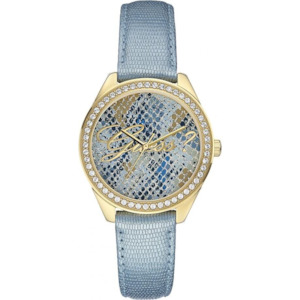 Guess Watches: Guess W0612L1 Dress The Who Watch Blue Leather Gold