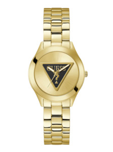 Guess Watches: GUESS GW0675l2 Ladies Gold Tri Plaque Black Link Watch