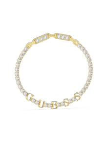 Guess Gold Arm Party Logo Tennis Bracelet JUBB04 218JW YG T/U