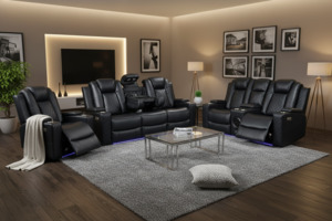 Sofas Lounge Suites: Monroe Dual Motor Recliner Lounge Suite