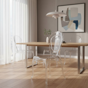 Dining: Clear Louis Dining Chair Indoor/Outdoor