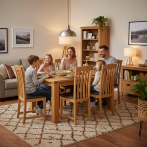Dining Table: Oak Dining Suite 6 Seater