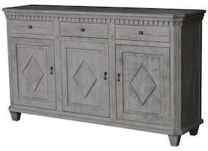 Buffet Table Sideboard: Old Pine Sideboard - Distressed Grey