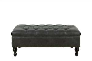 Coffee Table: Ottoman with Storage - Charcoal