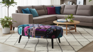 Coffee Table: Oval Patchwork Ottoman