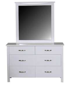 Patty 6 Drawer Dressing Table with Mirror