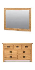 Dressing Table Lowboy: Oak Dressing Table with Mirror