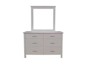 Dressing Table Lowboy: Tina White Dresser with Mirror