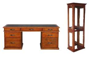 Display Cabinet Bookcase: Office Desk | Display Cabinet - Set of 2