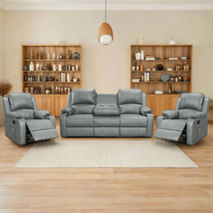 Armchair Occasional Chair: Madrid Manual Recliner Lounge Suite - 3+1+1