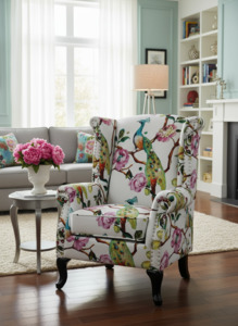 Armchair Occasional Chair: Peacock Wingback Chair