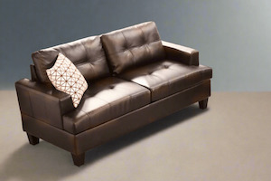 Knollwood 2 Seater Faux Leather Sofa - Brown