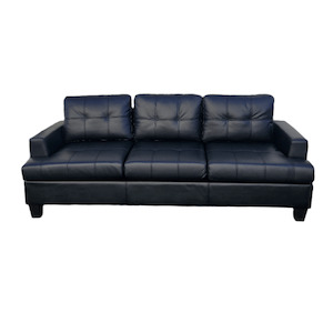 Knollwood 3 Seater Faux Leather Sofa - Black