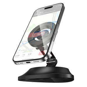 Magnetic Dashboard Phone Holder w/ Extra Wide Base, Rotatable & Foldable Multi-Hinge Arm