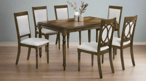 Monique Dining Table - Rustic Brown