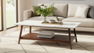 Coffee Table: Marble Top Coffee Table