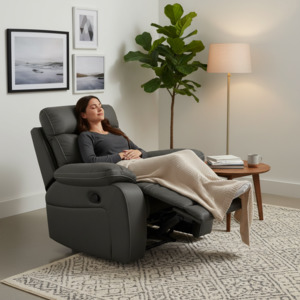 Armchair Occasional Chair: Luxe Rhino Recliner Chair -Supersuede