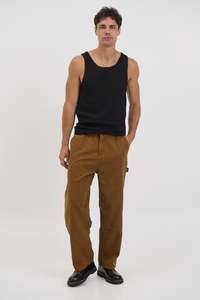 Mens Pants: Cotton Drill Pant Choc