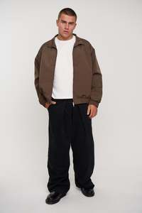 Mens Jackets: Collar Zip Jacket Choc