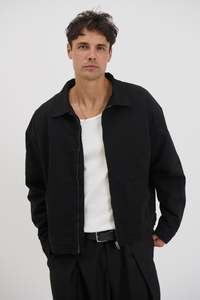 Mens Jackets: Collar Lined Jacket Black