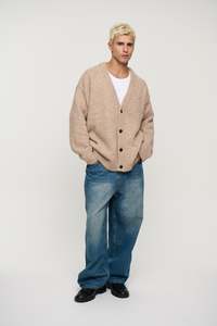 Knitted Oversize Cardigan Camel