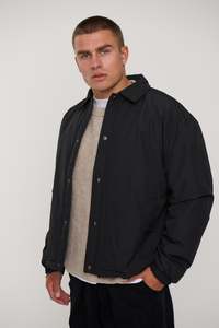Mens Jackets: Padded Bomber Black