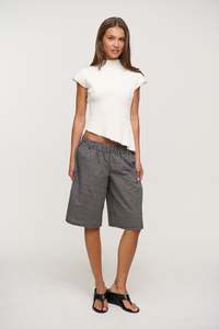Womens Shorts: Sevigney Long Short Noir Check
