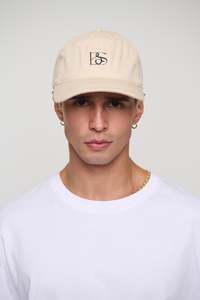 Mens Headwear: College Cap BS Logo Ivory