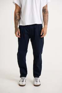 Mens Pants: NTH Cropped Pleat Pant Navy