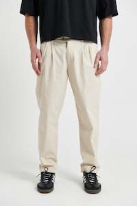 Mens Pants: NTH Cropped Pleat Pant Ivory