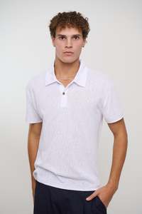 Menssale: Eric Lightweight Polo White - FINAL SALE