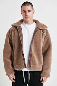 Mens Jackets: Travis Sherpa Jacket Tan - FINAL SALE