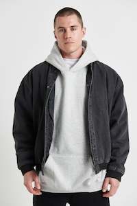 Mens Jackets: Vintage Bomber Denim Jacket Black