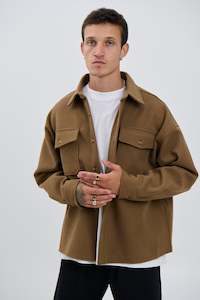 Mens Jackets: Heavyweight Box Overshirt Choc
