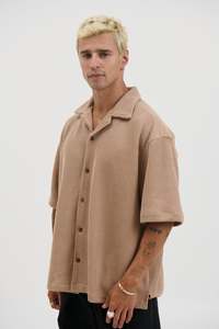Chad Knitted Shirt Mocha - FINAL SALE
