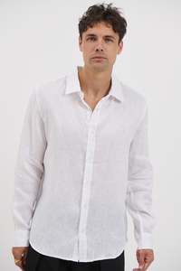 Luca Linen Shirt White - FINAL SALE