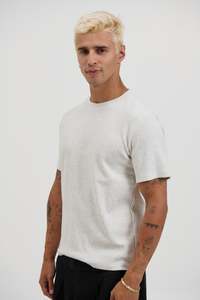 Menssale: Fitted Ribbed Tee Grey - FINAL SALE