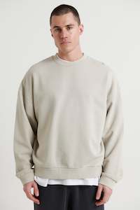 Mens Hoodiesandjumpers: Francis Drop Sleeve Sweater Ivory - FINAL SALE