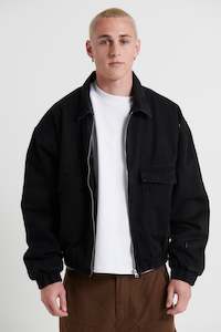 Tom Denim Zip Bomber Black
