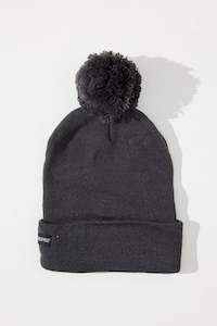 Mens Headwear: Flexfit Pom Pom Beanie Dark Grey - FINAL SALE