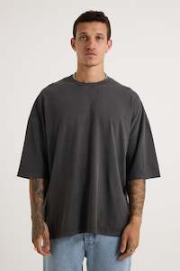 Mens Back In Stock: Miller Drop Shoulder Box Tee Charcoal