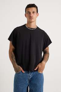 Mens Back In Stock: Raglan Crop Box Tank Charcoal