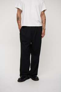 Relaxed Tailored Cotton Suit Pant Black