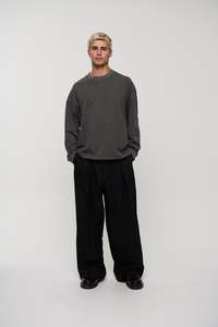 Cotton Long Sleeve Charcoal