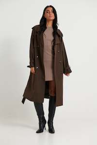 Lia: Lia Trench Dark Brown
