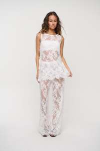 Womens Tops: Sandy Lace Set White
